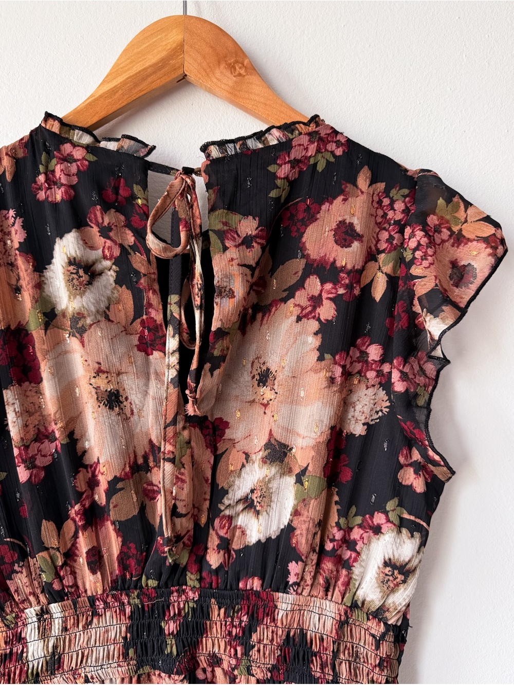 Trixxi Black Floral Tiered Ruffle Mini Dress - Picture 5 of 5